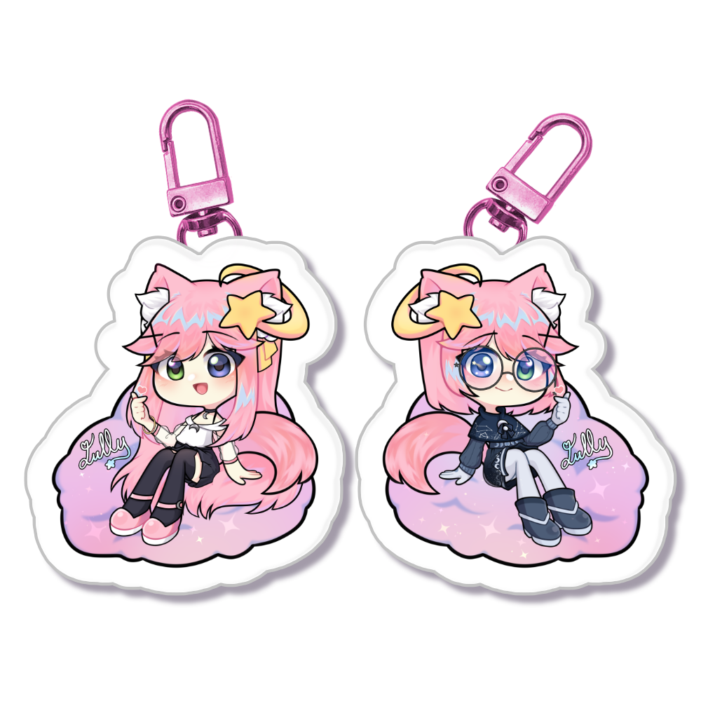 Lully on clouds Keychain