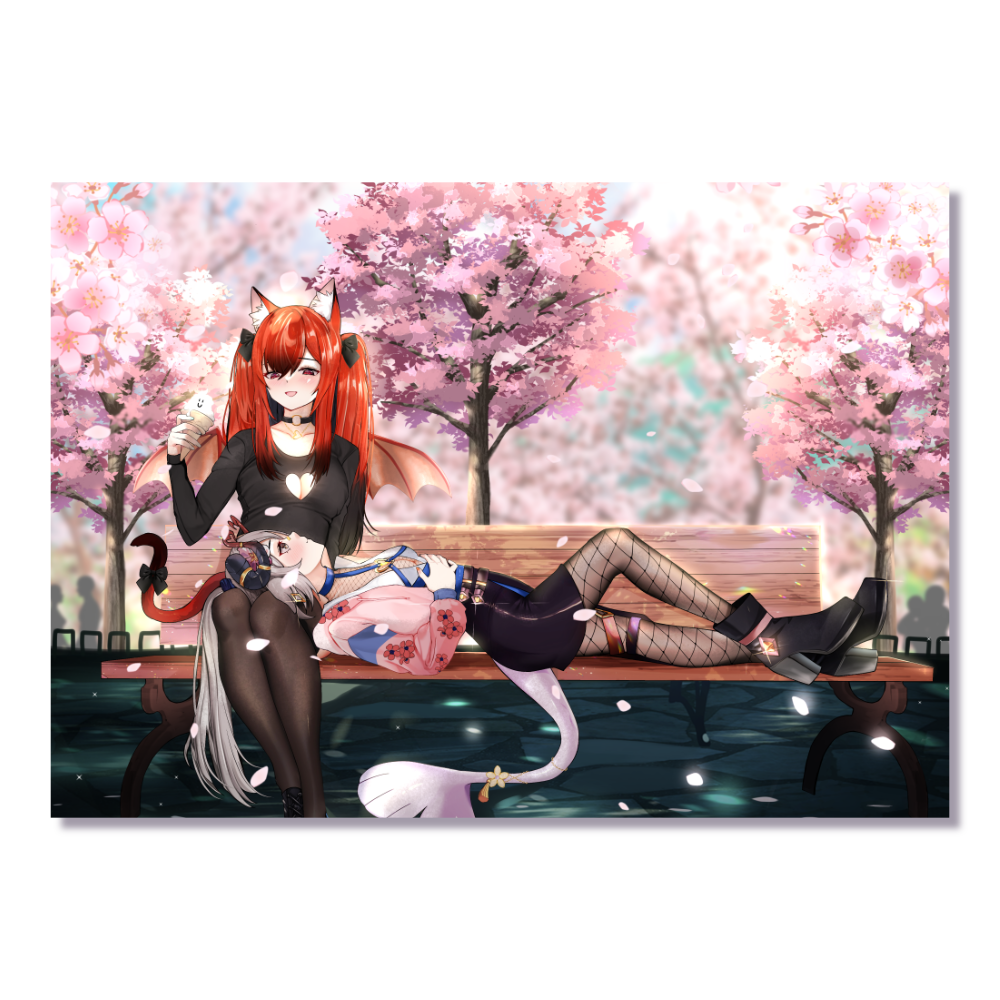 Chaentix under the Sakura A4 Poster